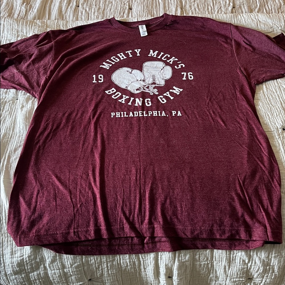 Rocky Themed Maroon Boxing Graphic T-Shirt Mighty Mick’s Boxing Gym XXL